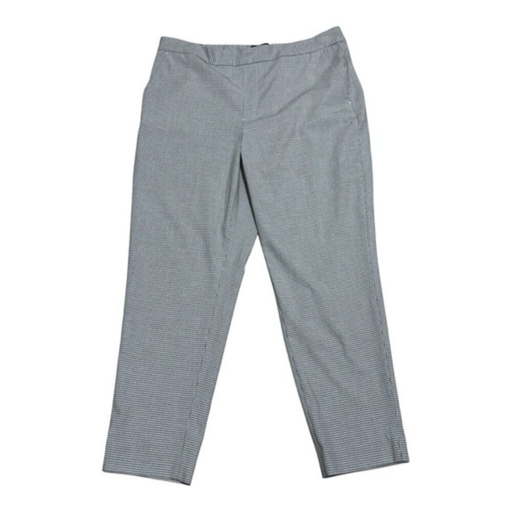 Banana Republic Hayden Pants Gray Micro Houndstooth‎ Stretch Trousers Size 14